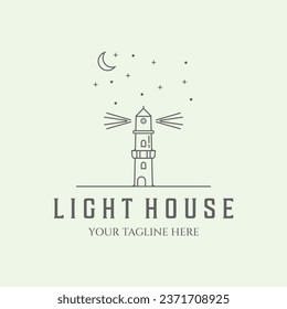 lighthouse line art icon design minimalist illustration