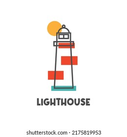 Lighthouse Line Art Simple Illustration Logo Stock Vector (Royalty Free ...