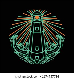 the lighthouse line art vector