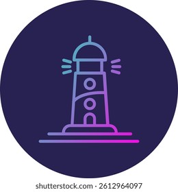 Lighthouse Line Circle Gradient Style