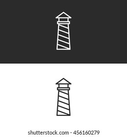 lighthouse line icon