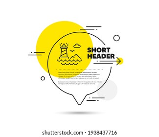 Lighthouse line icon. Beacon tower sign. Searchlight. Vector