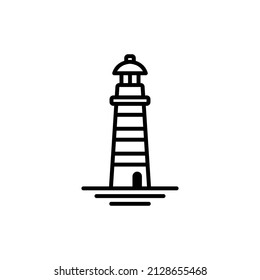 lighthouse line icon design vector template