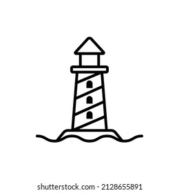 lighthouse line icon design vector template
