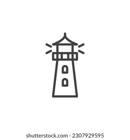 Lighthouse line icon. linear style sign for mobile concept and web design. Lighthouse outline vector icon. Symbol, logo illustration. Vector graphics