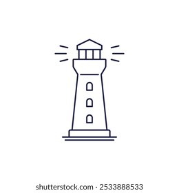 lighthouse line icon on white