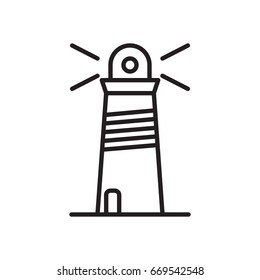 Lighthouse line icon, outline vector sign, linear style pictogram isolated on white.  Symbol, logo illustration. Editable stroke. Pixel perfect graphics