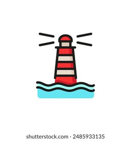 Lighthouse line icon. Sea, ocean, beacon. Light concept. Can be used for topics like guide, navigation, illuminating, sailing