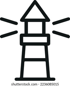 Lighthouse line icon, sign or symbol. Premium pictogram in trendy outline style. Lighthouse pixel perfect vector icon isolated on a white background.