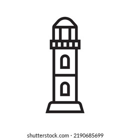 Lighthouse line icon. Simple lighthouse illustration for web and print isolated on white background.