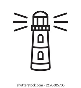 Lighthouse line icon. Simple lighthouse illustration for web and print isolated on white background.
