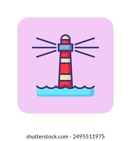 Lighthouse line icon. Tower, beacon light, sea. Navigation concept. Can be used for topics like direction, location, sailing