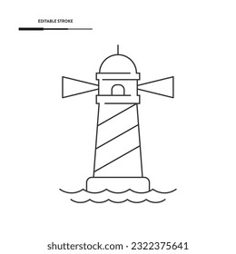 Lighthouse Line Icon Vector Design. 