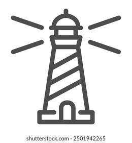 lighthouse line icon vector illustration isolated on white background