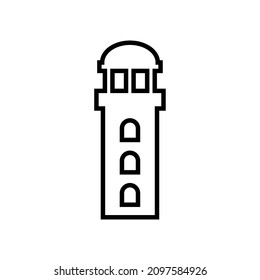 Icono de línea de faro, logotipo vectorial aislado en fondo blanco