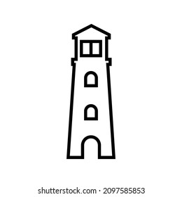 Lighthouse line icon, vector logo isolated on white background