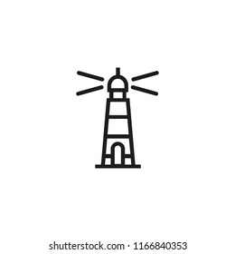 Lighthouse line icon. Warning sign, navigation, hope. Startup concept. Vector illustration can be used for topics like business, travel, safety