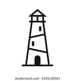 Lighthouse line icon. White background. Eps 10.