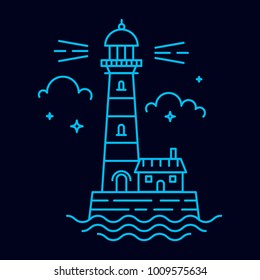 Lighthouse line illustration