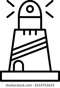 Lighthouse Line Vector Icon Design