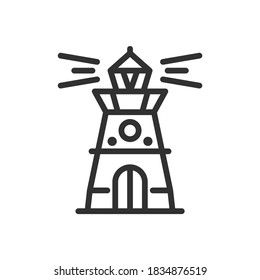 Lighthouse, linear icon. Editable stroke