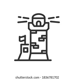 Lighthouse, linear icon. Editable stroke