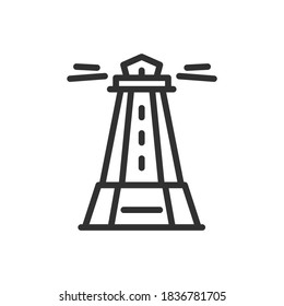 Lighthouse, linear icon. Editable stroke