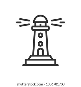 Lighthouse, linear icon. Editable stroke