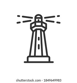 Lighthouse, linear icon. Editable stroke