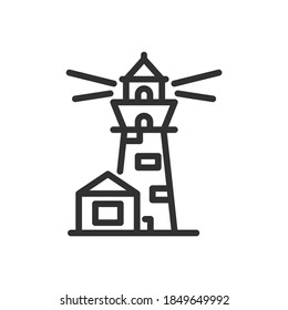 Lighthouse, linear icon. Editable stroke