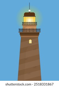 Lighthouse lit on the Blue Horizon