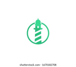 Lighthouse logo beacon vector icon 