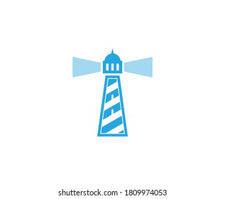 Lighthouse logo beacon vector icon 