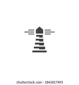 Lighthouse logo beacon vector icon