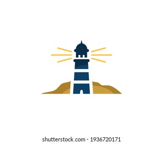 Lighthouse logo beacon vector icon 