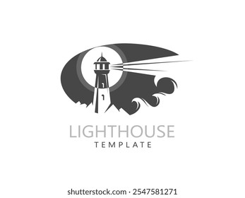 Vector de color negro con logo Lighthouse