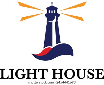 lighthouse logo, Building of lighthouse logo,  Light beacon symbol. Maritime tower  logo 