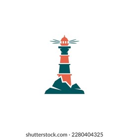 Lighthouse logo with lighthouse colors
