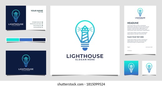 lighthouse logo design and business card