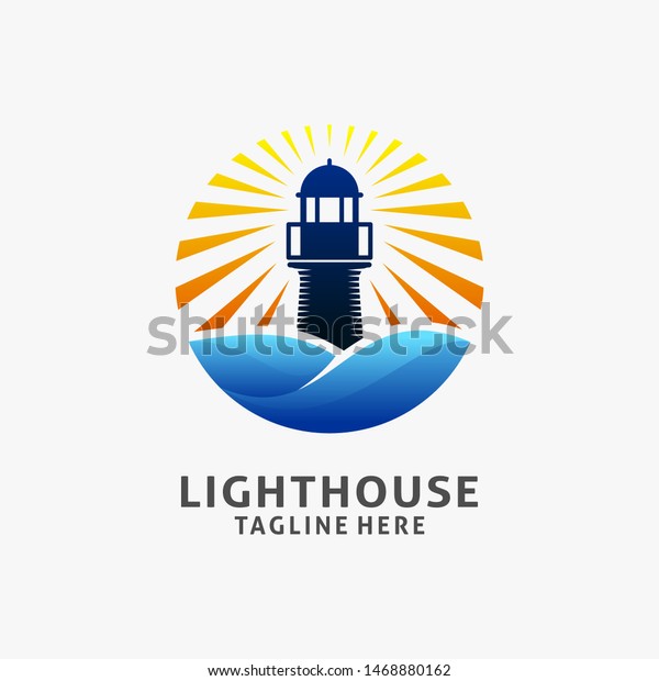 Lighthouse Logo Design Circle Shape Buildings Landmarks Parks