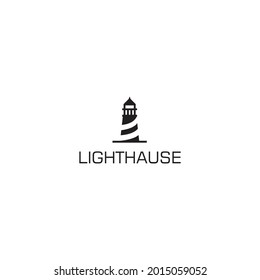Lighthouse logo design. clean minimalist, modern vector icon illustration inspiration sign.