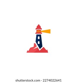 lighthouse logo design with color pattern