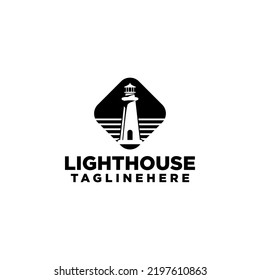 Lighthouse Logo Design Concept Stock Vector Isolated in White Background