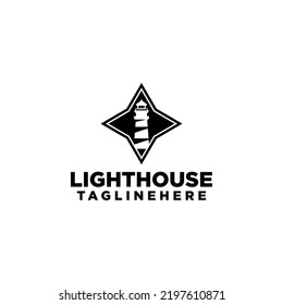 Lighthouse Logo Design Concept Stock Vector Isolated in White Background