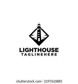 Lighthouse Logo Design Concept Stock Vector Isolated in White Background