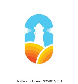 Lighthouse logo design concept vector. Lighthouse building logo template vector