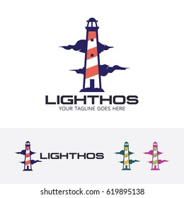 Lighthouse logo design. Creative and Modern lighthouse logo concept. Vector logo template