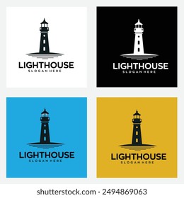lighthouse logo design with editable vector file