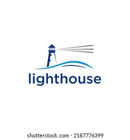Lighthouse Logo design  Icon Template. marine sailing safety concept vector