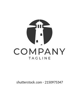 Lighthouse Logo Design icon Vector illustration Template